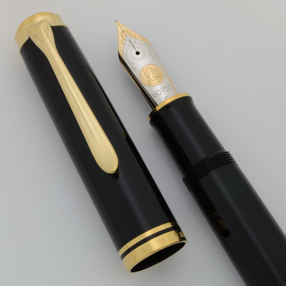 Pelikan M1000 Fountain Pen - Oversize, Black, 18K Fine Nib (Near